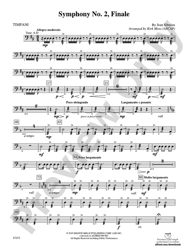 Symphony No. 2, Finale Timpani Timpani Part Digital Sheet Music