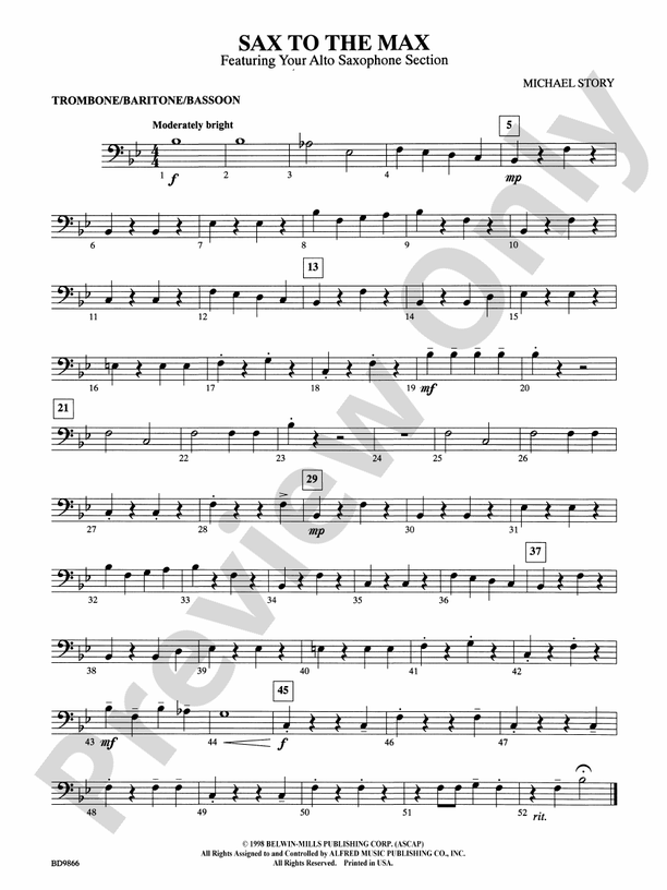 Sax to the Max (featuring your Alto Saxophone Section) 1st Trombone