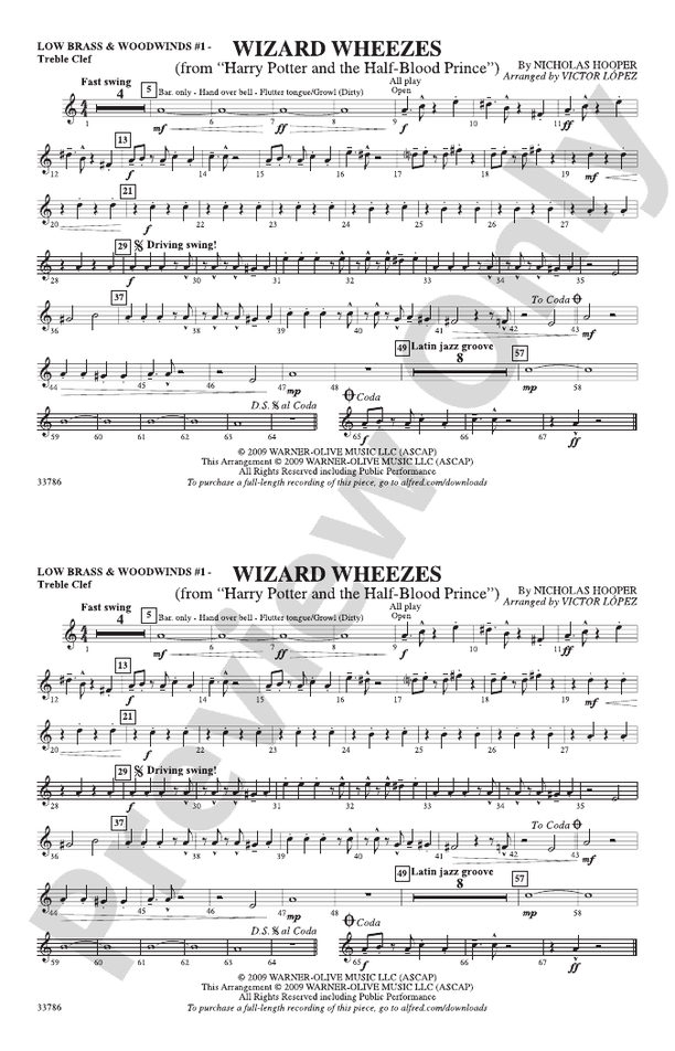 Wizard Wheezes (from Harry Potter and the HalfBlood Prince) Low Brass