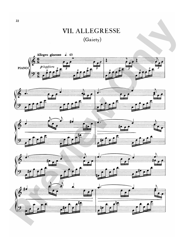 Fauré Pièces Brèves, Op. 84 VII. Allegresse Part Digital Sheet