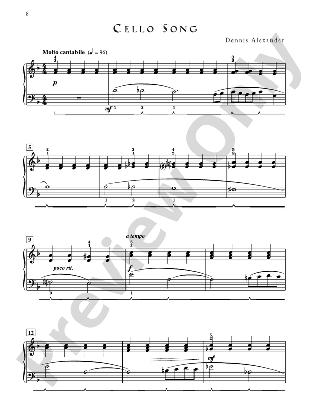 Cello Song - Piano Solo