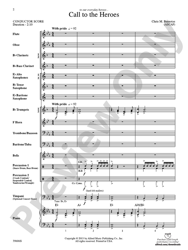 Call to the Heroes: Score