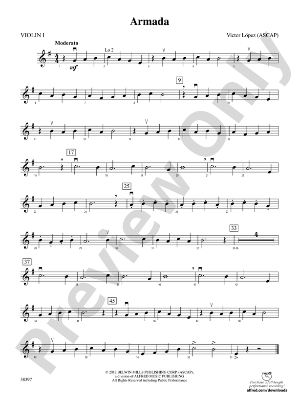 Armada 1st Violin 1st Violin Part Digital Sheet Music Download