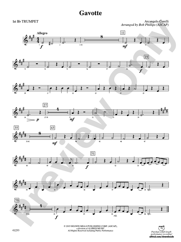 Gavotte: 1st B-flat Trumpet
