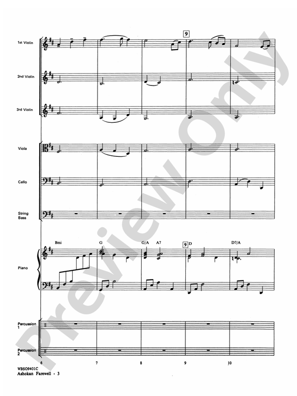 Ashokan Farewell (from "The Civil War") Score String Orchestra Score
