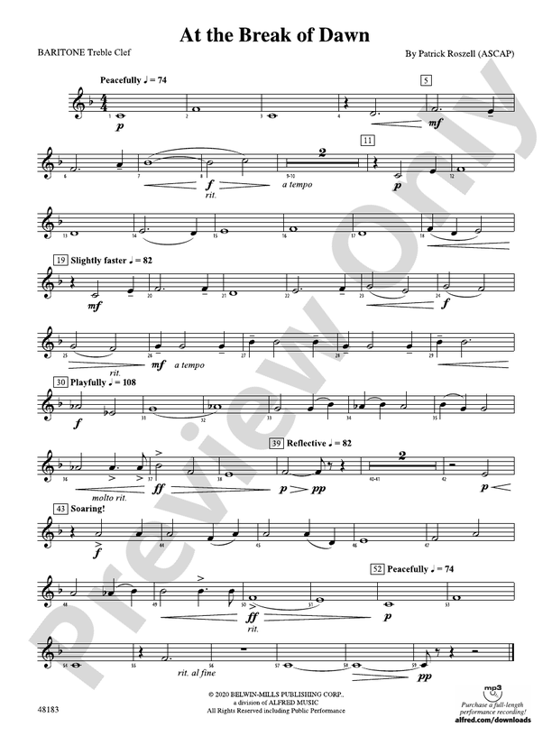 At the Break of Dawn: Baritone T.C.