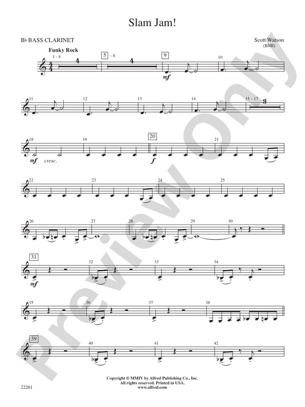 Slam Jam! Bflat Bass Bflat Bass Part Digital