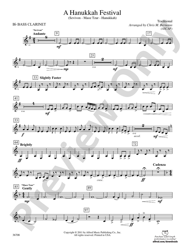 A Hanukkah Festival: B-flat Bass Clarinet: B-flat Bass Clarinet