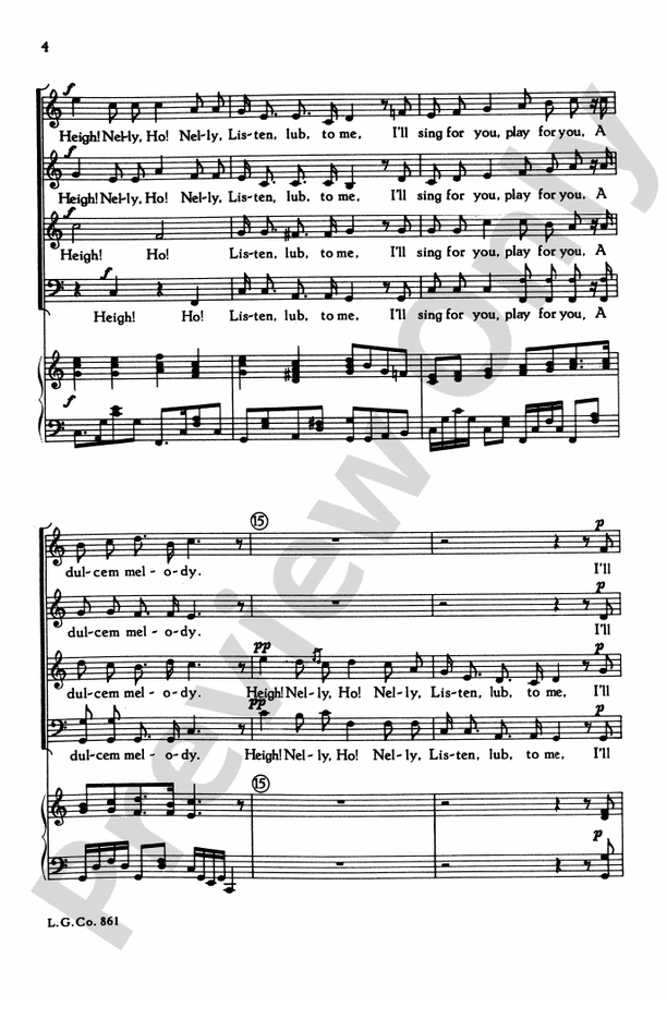 Nelly Bly: SATB Choral Octavo: Stephen Foster - Digital Sheet Music