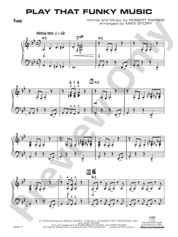 Play That Funky Music: Piano Accompaniment