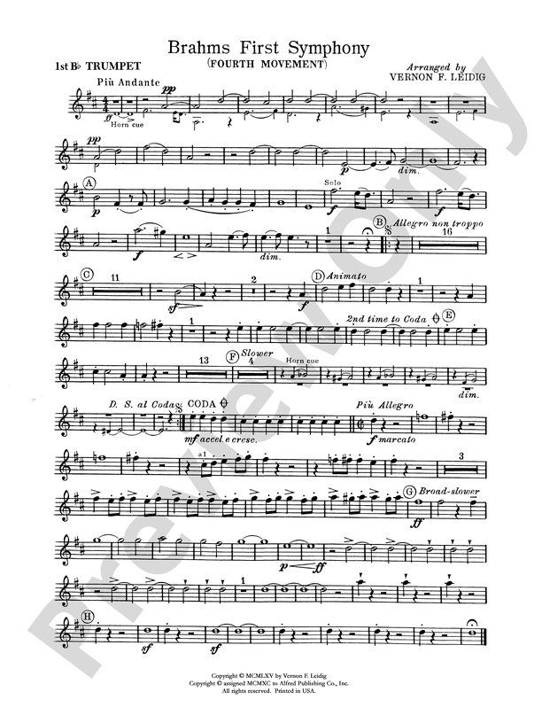 Brahms's 1st Symphony, 4th Movement: 1st B-flat Trumpet