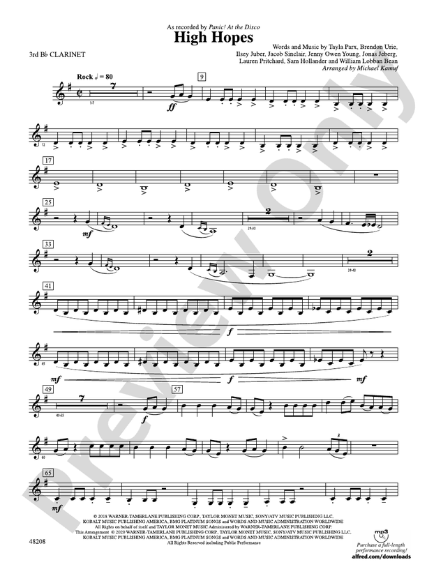 HIGH HOPES/PCB 3rd Bflat 3rd Bflat Part Digital