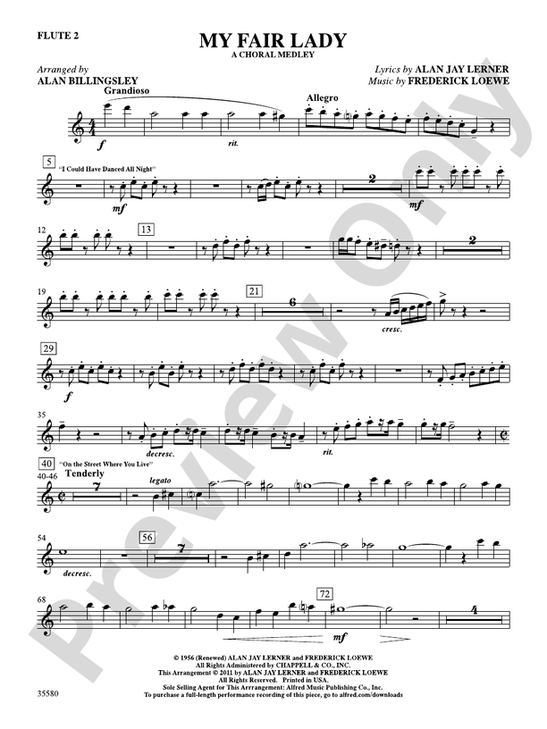 My Fair Lady 2nd Flute 2nd Flute Part Digital Sheet Music Download