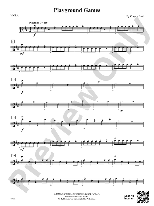 Playground Games: Viola: Viola Part - Digital Sheet Music Download