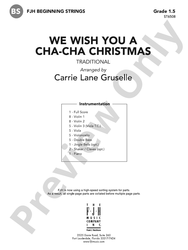 We Wish You a Cha Cha Christmas Score