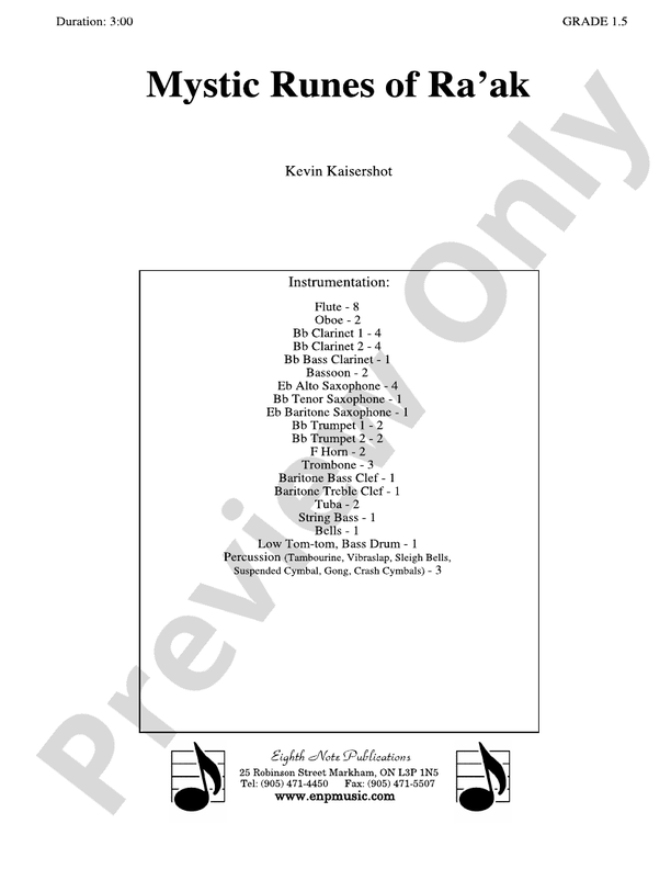 Mystic Runes of Ra’ak: Concert Band Conductor Score & Parts: Kevin ...