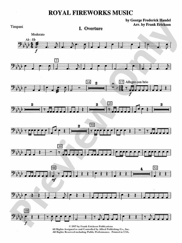 Royal Fireworks Music: Timpani