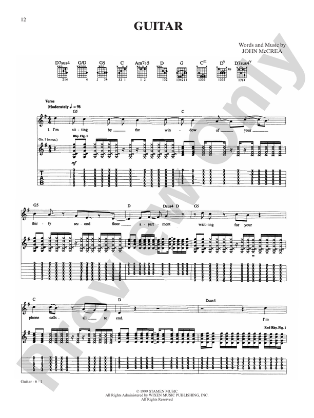 Guitar Guitar Cake Digital Sheet Music Download
