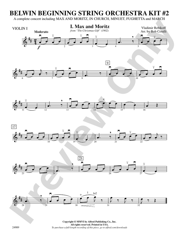 Belwin Beginning String Orchestra Kit 2 1st Violin 1st Violin Part