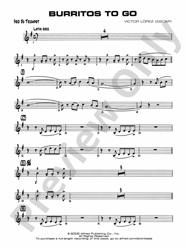 Burritos to Go 3rd Bflat Trumpet 3rd Bflat Trumpet Part Digital