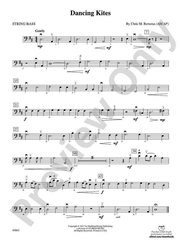Dancing Kites String Bass String Bass Part Digital Sheet Music Download