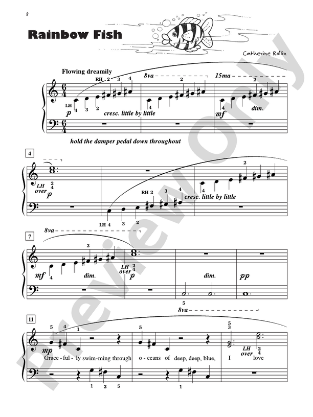 Rainbow Fish - Piano Solo with Lyrics