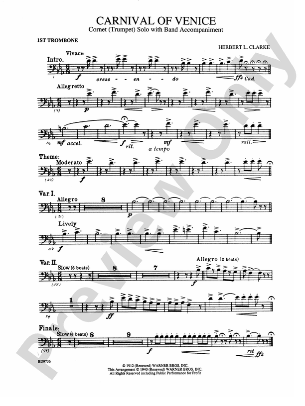 Carnival of Venice (Trumpet) Solo with Band 1st