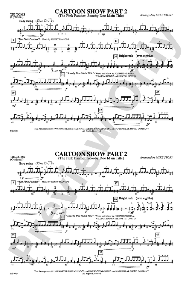 Cartoon Show, Part 2 TomToms TomToms Part Digital Sheet Music Download