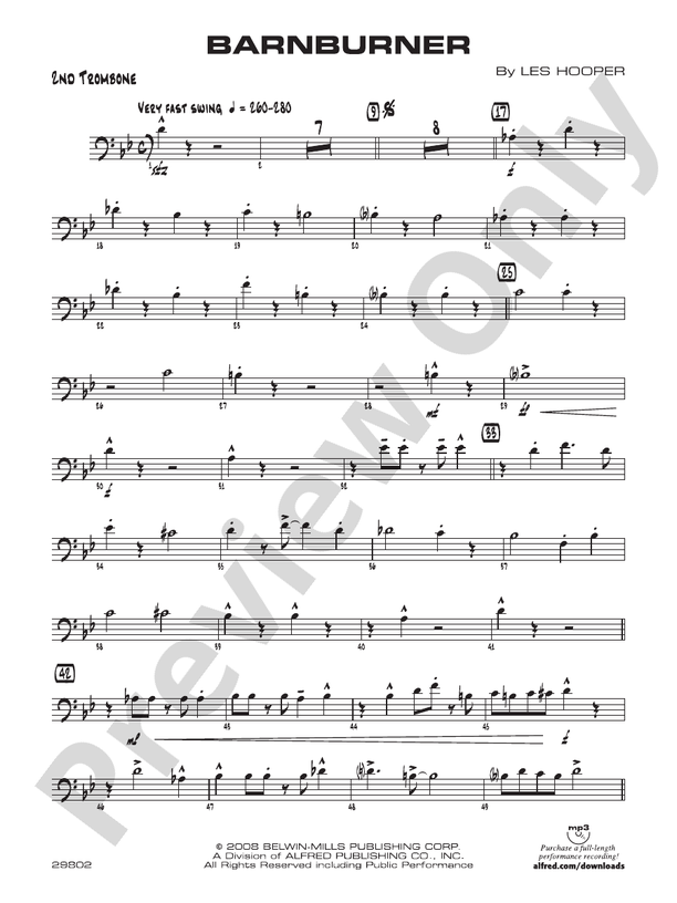 Barnburner 2nd Trombone 2nd Trombone Part Digital Sheet Music Download