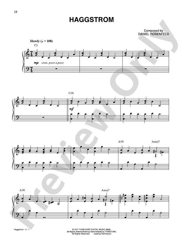 Haggstrom From Minecraft Piano Daniel Rosenfeld Digital Sheet Music Download