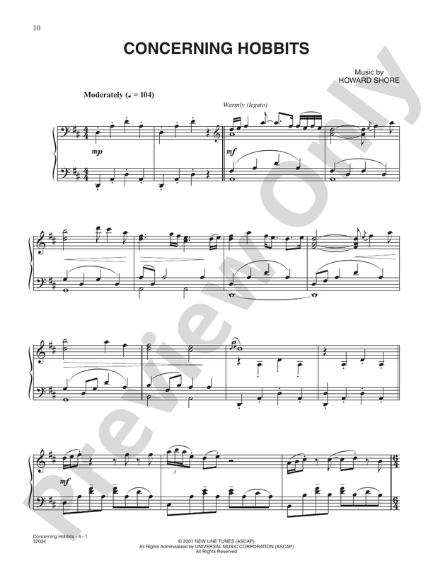 Lord of the Rings - Main Theme Sheet Music (Piano)