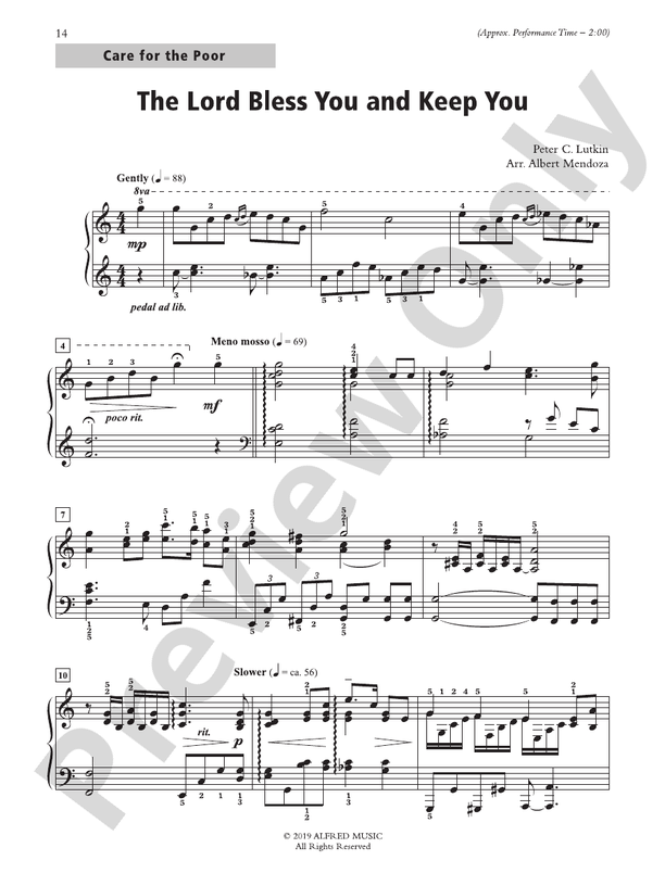 The Lord Bless You and Keep You - Piano Solo