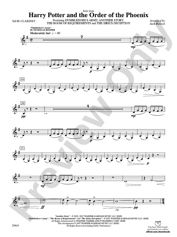 Harry Potter and the Order of the Phoenix, Suite from 3rd Bflat