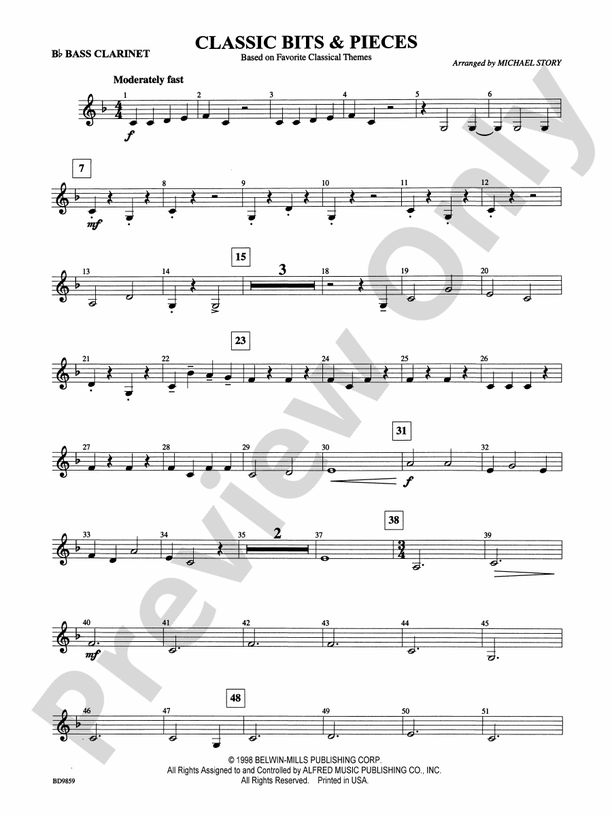 Classic Bits & Pieces (based on Favorite Classic Themes) Bflat Bass
