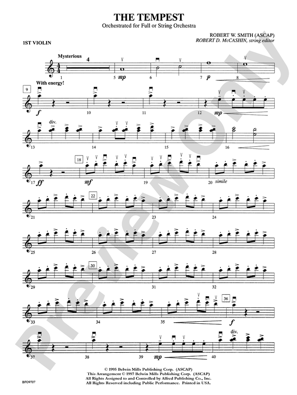 The Tempest 1st Violin 1st Violin Part Digital Sheet Music Download 