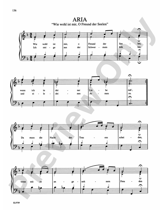 Bach: Notebook for Anna Magdalena Bach: Aria "Wie wohl ist mir, o