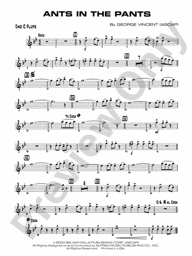 Ants in the Pants 2nd Flute 2nd Flute Part Digital Sheet Music Download