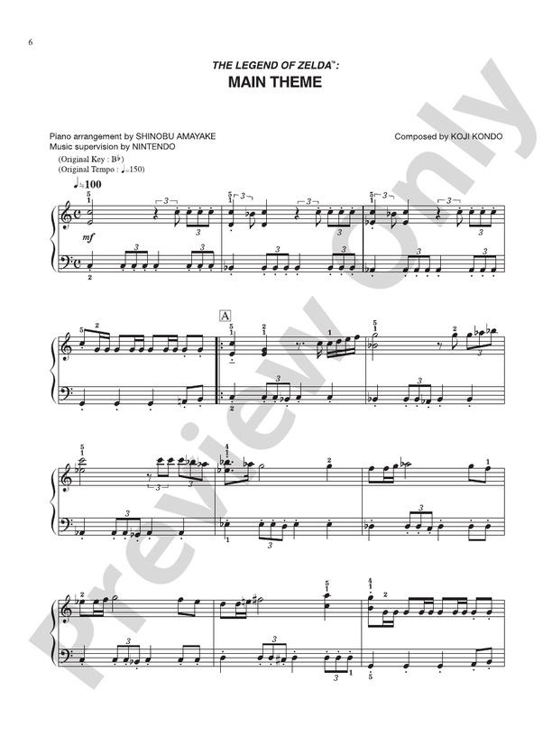 The Legend of Zelda™ Main Theme: Piano: Nintendo® - Digital Sheet Music