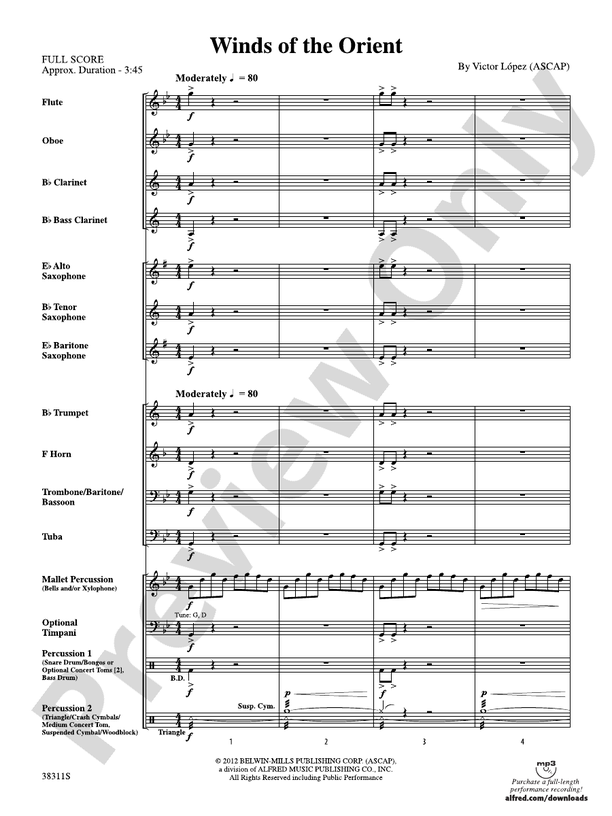 Winds of the Orient: Score