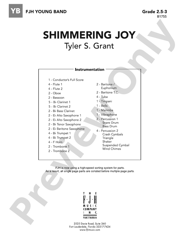 Shimmering Joy: Score