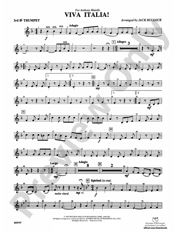Viva Italia!: 3rd B-flat Trumpet
