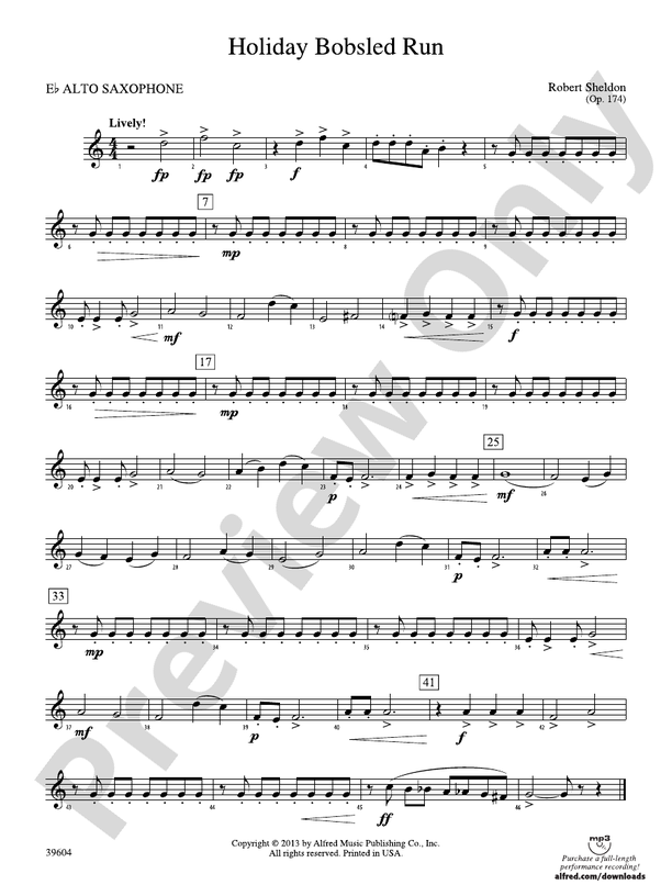 Holiday Bobsled Run: E-flat Alto Saxophone