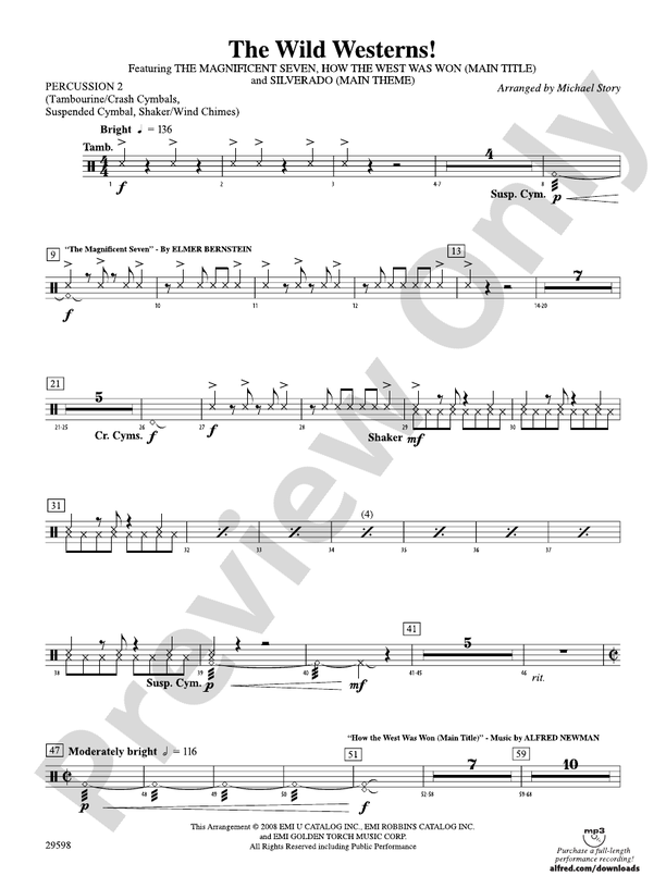 The Wild Westerns!: 2nd Percussion: 2nd Percussion Part - Digital Sheet ...