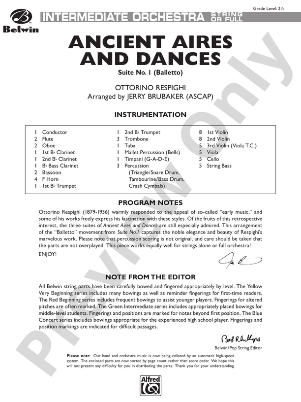 Ancient Aires and Dances, Suite No. 1 (Balletto)