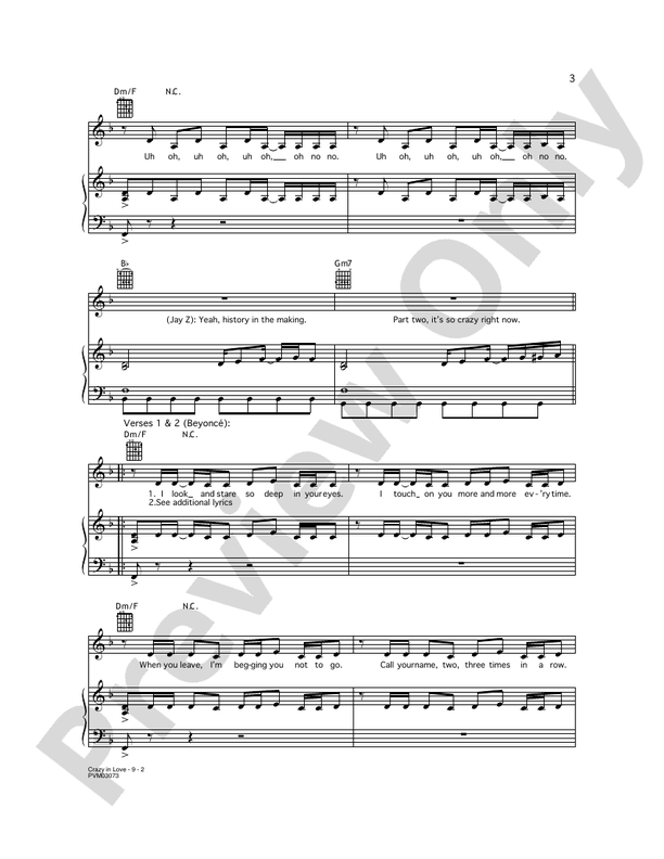 Crazy In Love (feat. Jay-Z) Sheet Music, Beyonce