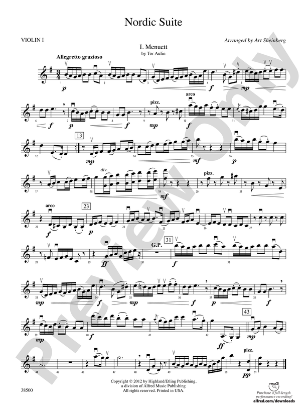 Nordic Suite 1st Violin 1st Violin Part Digital Sheet Music Download 8721