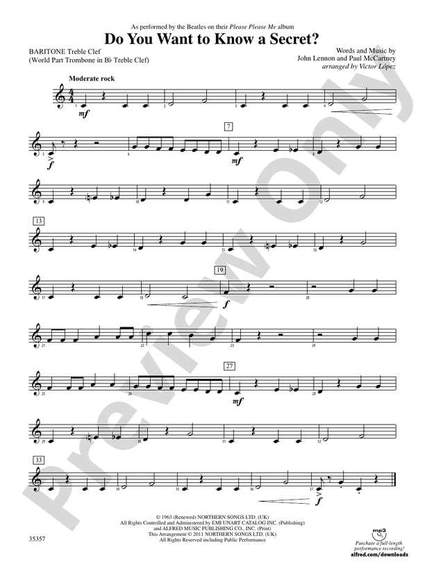 Do You Want to Know a Secret?: (wp) Baritone T.C.