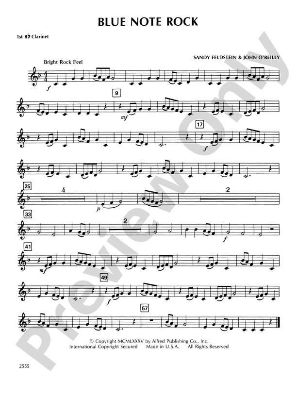 Blue Note Rock 1st B flat Clarinet 1st B flat Clarinet Part