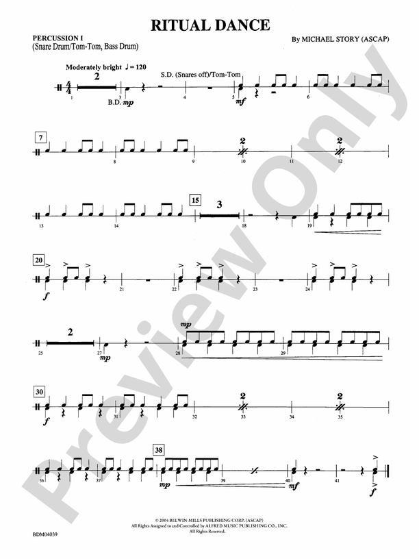 Ritual Dance 1st Percussion 1st Percussion Part Digital Sheet Music