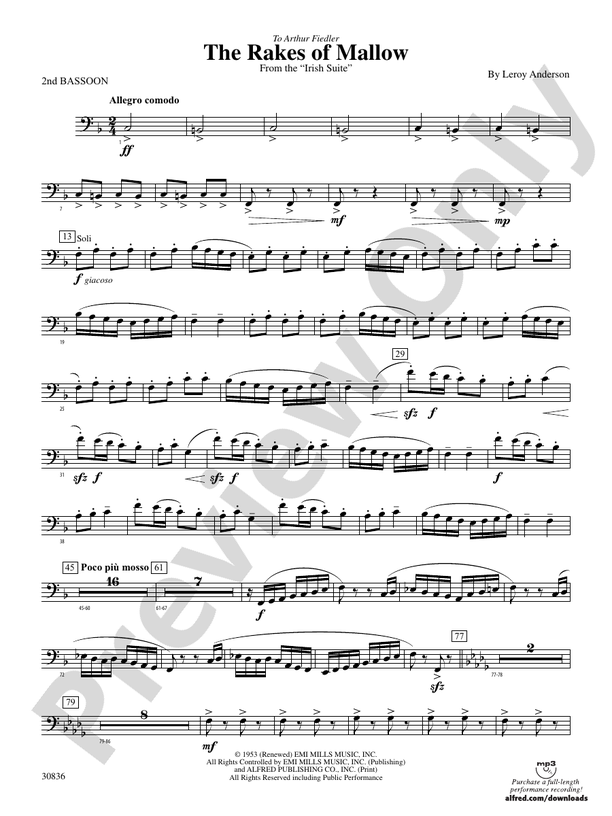 The Rakes of Mallow (from the Irish Suite) 2nd Bassoon 2nd Bassoon